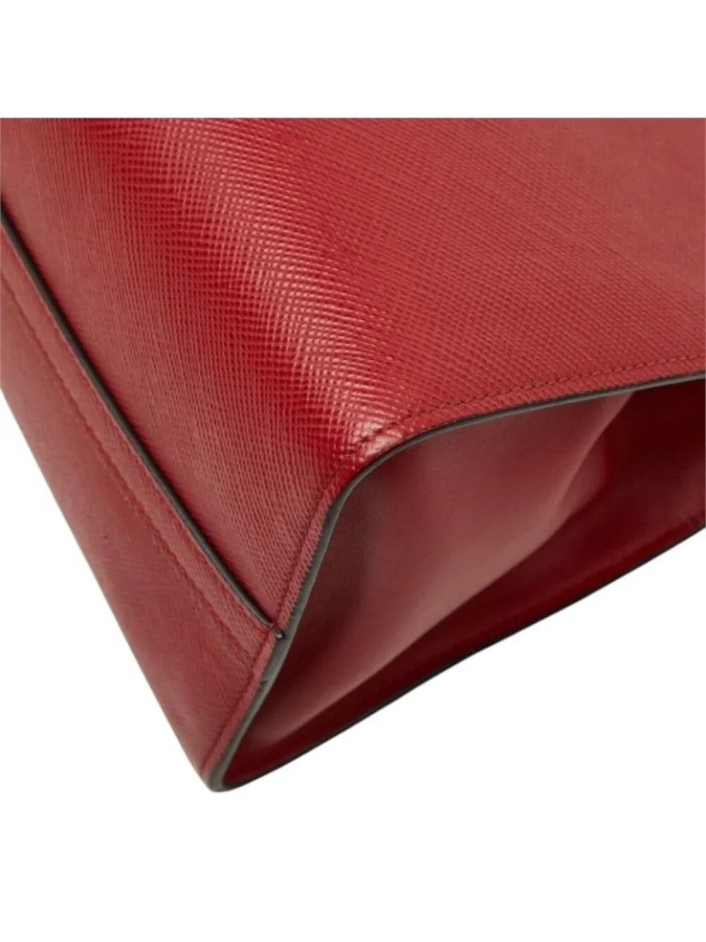 Prada Monochrome Shoulder Bag Red Leather